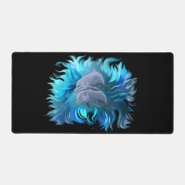 Delphinpaare Schreibtischunterlage (Vorderseite)