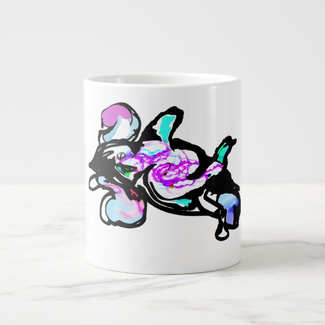Delphinwellen-Spaß Jumbo-Tasse (Vorderseite)