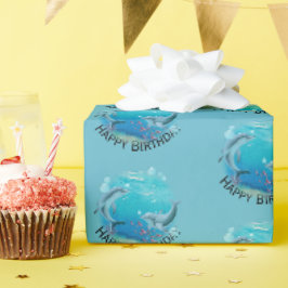 Delphinwelt zum Geburtstag Geschenkpapier