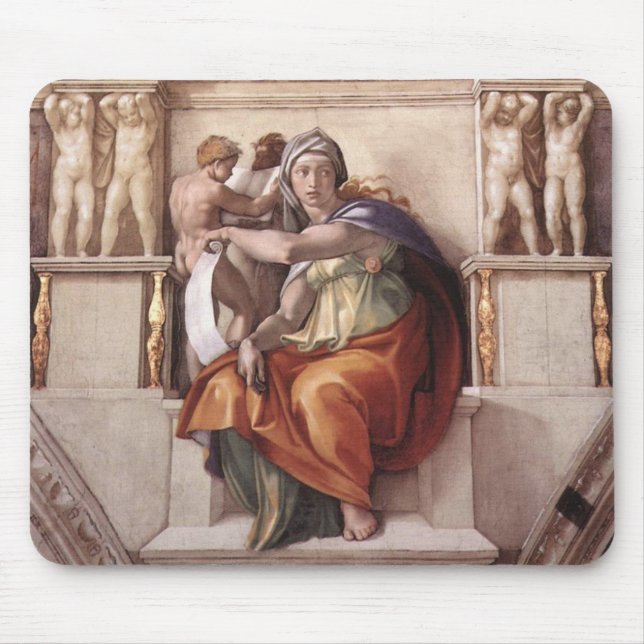 Delphische Sibyl - Fresco Sixine Kapelle Mousepad (Vorne)