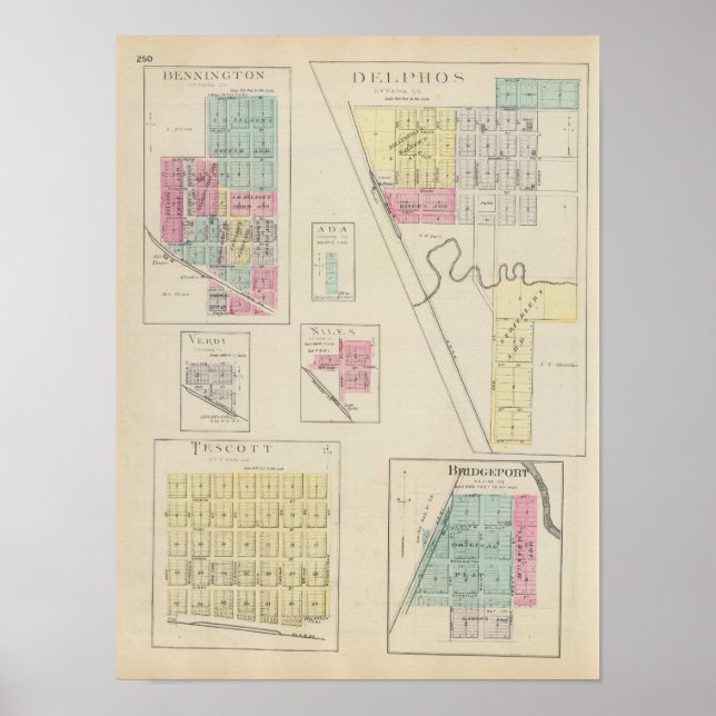 Delphos, Bennington, Ada, Verdi, Niles, Kansas Poster (Vorne)
