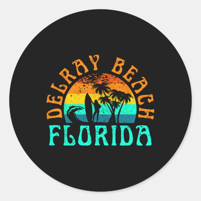 Delray Beach _1  Runder Aufkleber (Vorderseite)