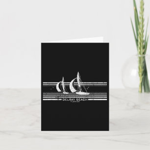 Delray Beach Fl Sailboat Vintag 70er Graphic T-Shi Karte