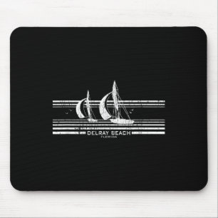 Delray Beach Fl Sailboat Vintag 70er Graphic T-Shi Mousepad