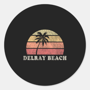 Delray Beach Fl Vintag 70er Retro Throwback Design Runder Aufkleber