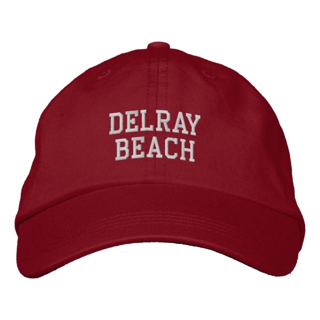 Delray Beach Florida bestickter Baseballhut Bestickte Baseballkappe (Vorderseite)
