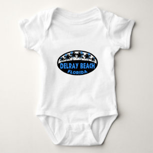 Delray Beach Florida blaue schwarze Palmen Baby Strampler