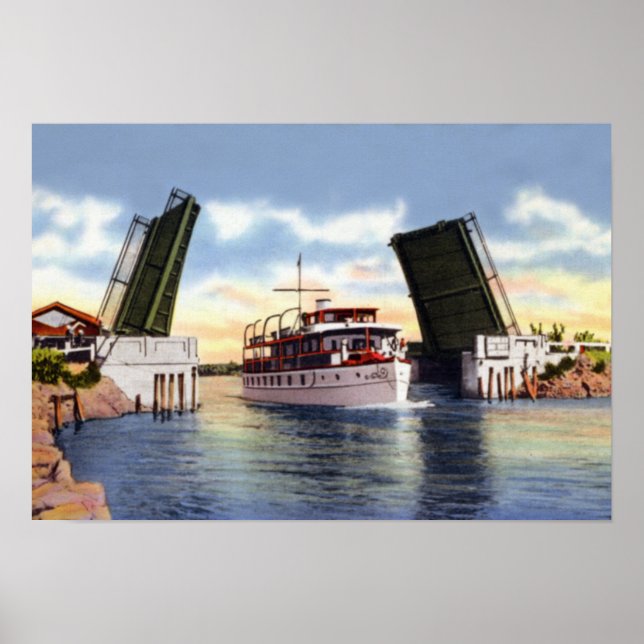 Delray Beach Florida Canal Scene Poster (Vorne)