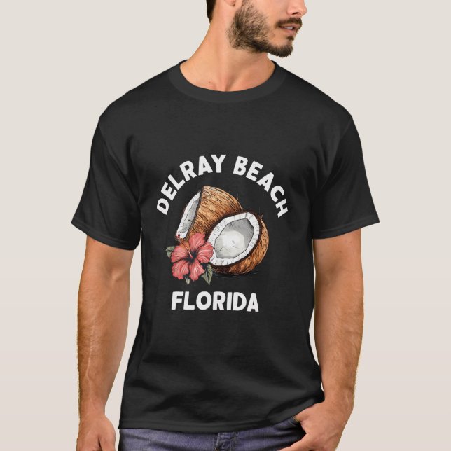Delray Beach Florida Coconut Tropical Beach T-Shirt (Vorderseite)