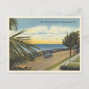 Delray Beach, Florida Vintag Ocean Boulevard Postkarte