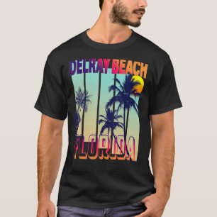Delray Beach Retro Vintag Style Palm Tree T-Shirt