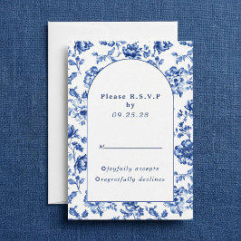 Delsoftware-Inspiriert Blue Floral arch Response-u RSVP Karte