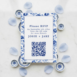 Delsoftware Inspiriert Blue Floral UAWG mit qr-Cod Begleitkarte