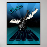 Delta Blues Guitar und Keyboard-Sternexplosion