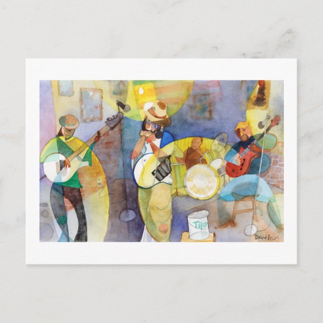 Delta Blues Music Design Postkarte (Vorderseite)