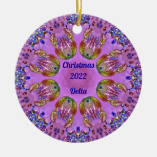 DELTA ~ CHRISTMAS Red Green Blue Pink 2022 ~ Keramik Ornament