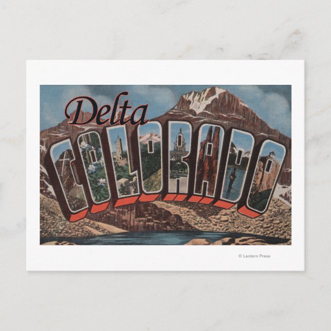 Delta, ColoradoGroße BuchstabenszenenDelta, CO Postkarte (Vorderseite)
