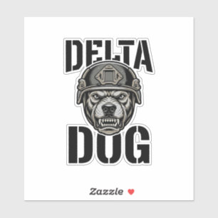 Delta Dog Bulldog Helm Vintage Gravur Design_ Aufkleber