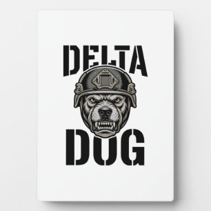 Delta Dog Bulldog Helm Vintage Gravur Design_ Fotoplatte