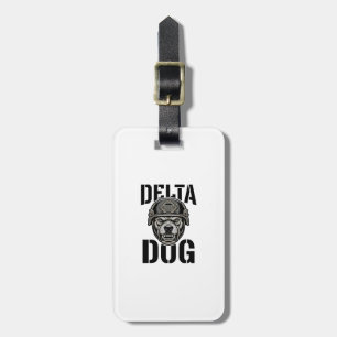Delta Dog Bulldog Helm Vintage Gravur Design_ Gepäckanhänger