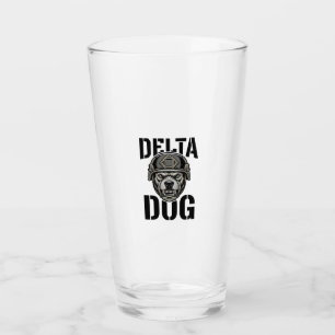 Delta Dog Bulldog-Helm Vintage-Gravur-Design_ Glas
