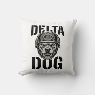 Delta Dog Bulldog Helm Vintage Gravur Design_ Kissen