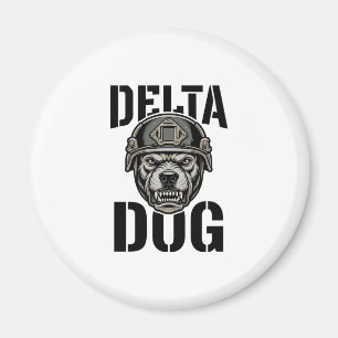 Delta Dog Bulldog Helm Vintage Gravur Design_ Magnet