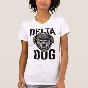 Delta Dog Bulldog Helm Vintage Gravur Design_ T-Shirt