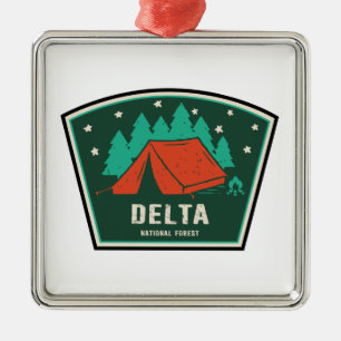 Delta National Forest Camping Ornament Aus Metall