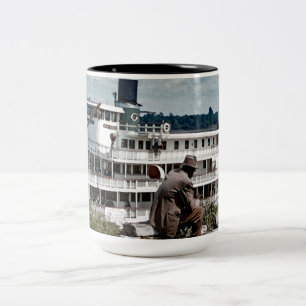 Delta Queen Steamboat Mississippi Fluss Art Zweifarbige Tasse