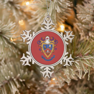 Delta Sigma Pi offizielles Wappen Schneeflocken Zinn-Ornament