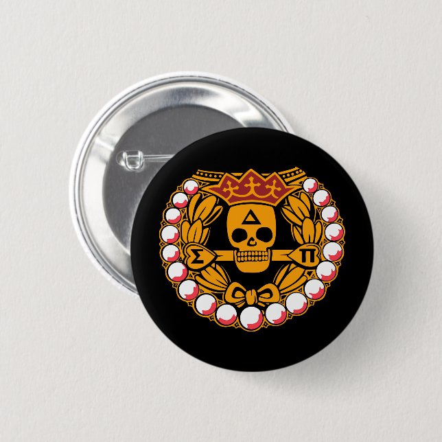Delta Sigma Pi Totenkopf-Abzeichen Button (Vorne & Hinten)