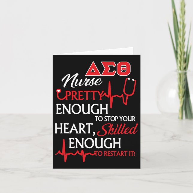 Delta Sigma Theta Studentinnenverbindung Nurse Karte (Vorderseite)