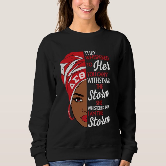 Delta Sigma Theta Studentinnenverbindung, Schwarzg Sweatshirt (Vorderseite)