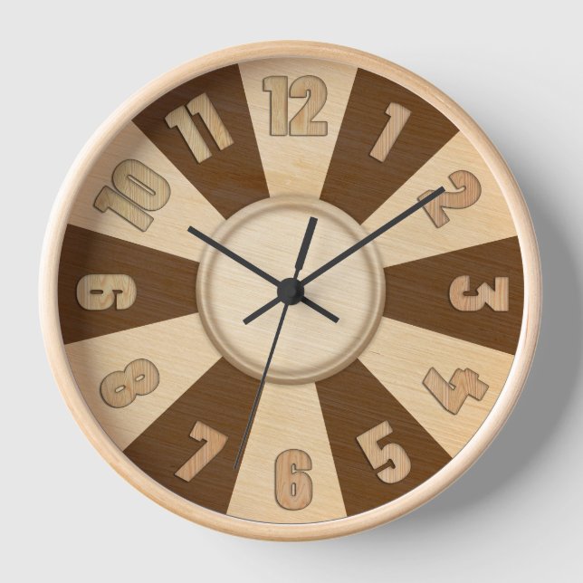 Delta-Uhr, 3D-Holzschnitzelwerk Uhr (Vorderseite)