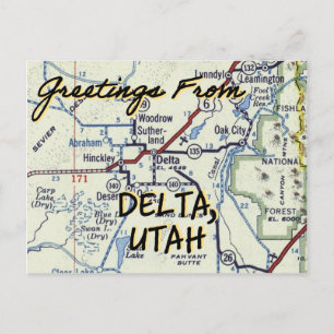 Delta Utah Vintage Karte