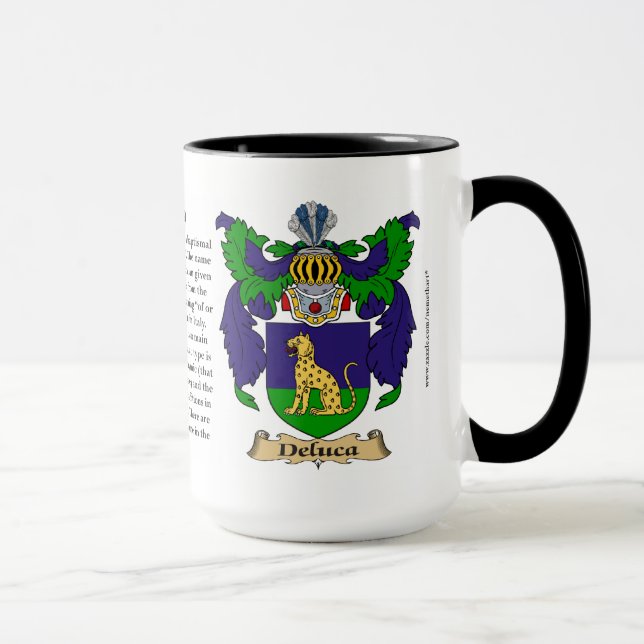 Deluca Familien-Wappen Tasse (Rechts)