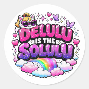 Delulu Ist Das Selulu Lustiger Gen Z-Spruch Runder Aufkleber