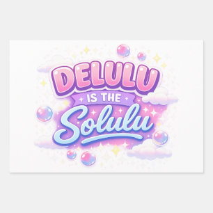Delulu Ist das Solulu – Süße Kawaii-Ästhetik Geschenkpapier Set
