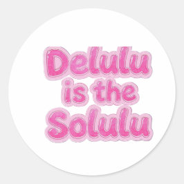 Delulu ist der Solulu Rosa Glitter Aufkleber | Kaw