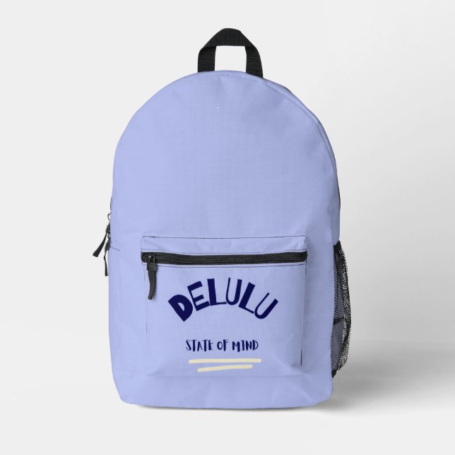 Delulu-Zustand Geist Bedruckter Rucksack (Vorderseite)
