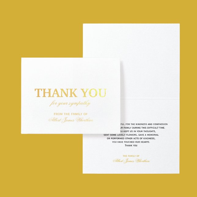 Deluxe Beileid Danke Card Gold Foil Folienkarte (Von Creator hochgeladen)