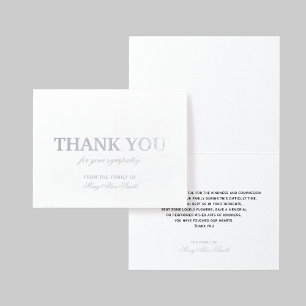 Deluxe Beileid Vielen Dank Card Silver Foil Folienkarte
