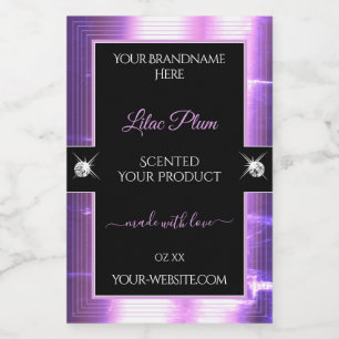 Deluxe Black Lilac Shiny Brilliants Produktlabel Lebensmitteletikett