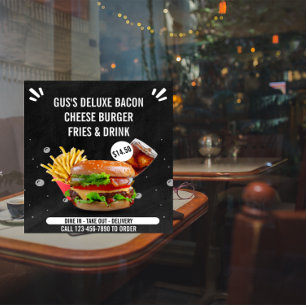 Deluxe-Burger Pommes Getränk Restaurant anpassen S Poster