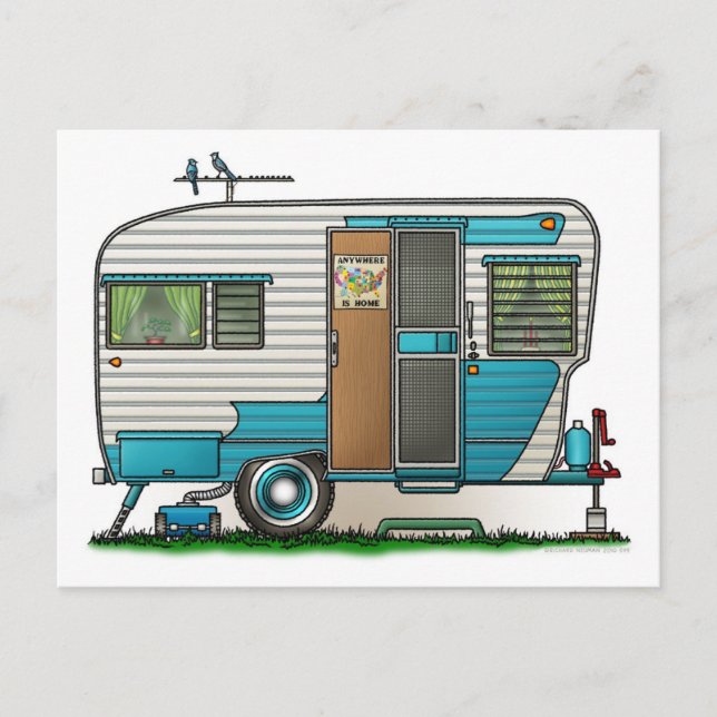 Deluxe Camper Trailer Postkarte (Vorderseite)
