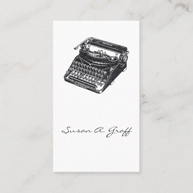 Deluxe geräuschlose Schreibmaschine Visitenkarte (Vorderseite)