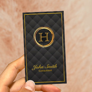 Deluxe Gold Monogram Consultant Business Card Visitenkarte