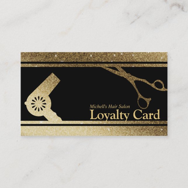 Deluxe Golden Make up Haar Salon Loyalty Card Treuekarte (Vorderseite)