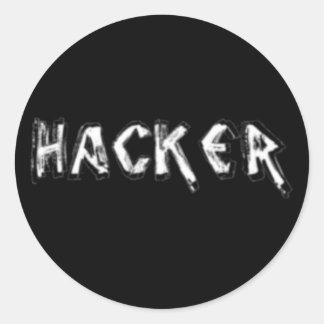 Deluxe Hacker rauer Schriftart Runder Aufkleber